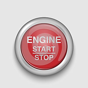 Engine start and stop button, vector