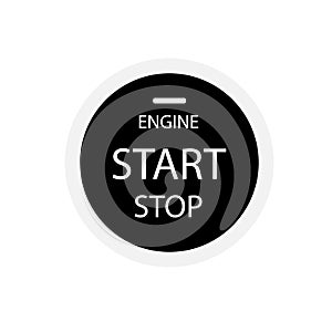 Engine start stop button on white background. start engine button