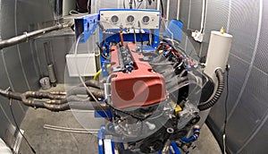 Engine in testing room