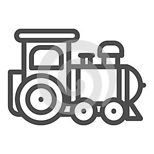 Engine toy line icon, Kids toys concept, little train sign on white background, Locomotive toy icon in outline style for