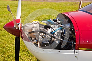 Engine of the ultralight aircraft photo