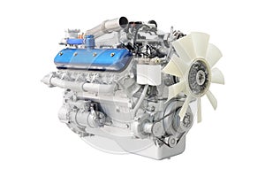 Engine under the white background