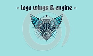 engine with wings vector illustration flat design