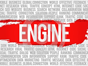 ENGINE word cloud collage