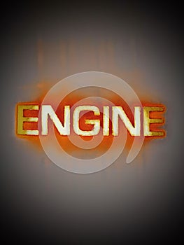 Engine word sign spell name logo colour. fire
