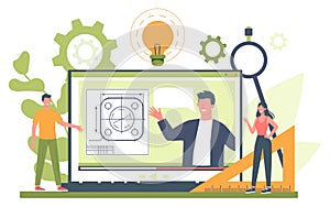 Engineeering online service or platform. Online video tutorial.