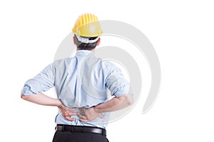 Engineer or architect feeling lower back pain