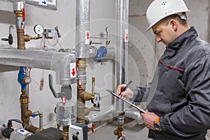 Engineer in boiler room