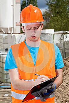 Engineer during building inspection