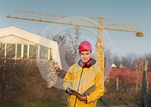 Engineer on building site
