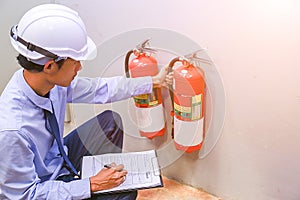 Engineer inspection Fire extinguisher and fire hose