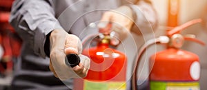 Engineer inspection Fire extinguisher in control room
