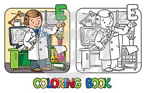 Engineer coloring book. Profession ABC series photo