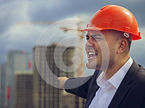 Engineer at construction site