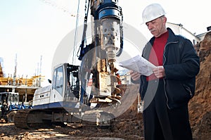 Engineer at construction site