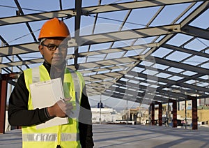 Engineer construction under new building site