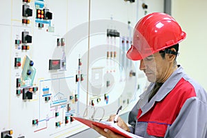 Engineer In Control Room photo