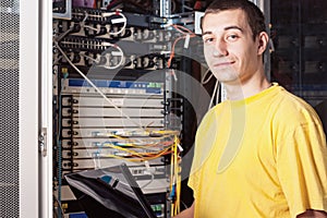 The engineer in datacenter