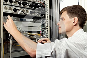 The engineer in datacenter