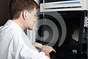 The engineer in datacenter