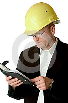 Engineer with day planner