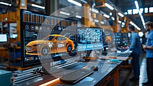 Engineer debugging automotive software code for improved functionality