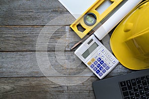 Engineer desk background ,project ideas concept