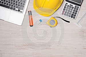 Engineer desk background ,project ideas concept