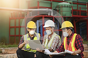 Engineers working in the power plant area