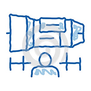 Engineer Engine doodle icon hand drawn illustration