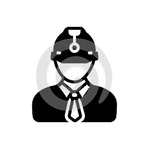 Black solid icon for Engineer, construction and worker