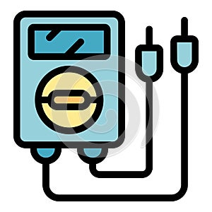 Engineer factory multimeter icon vector flat