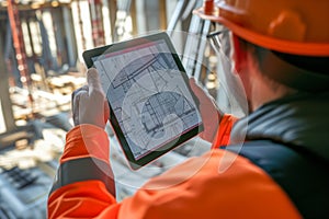 engineer focused on analyzing architectural blueprints.