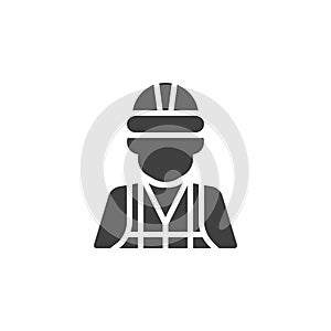 Engineer with hard hat vector icon
