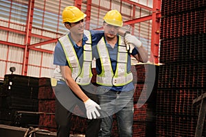 Engineer help anoter engineer, He has accident on the work in factory photo
