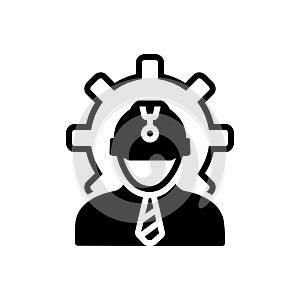Black solid icon for Engineer, architecture and contractor