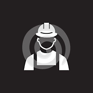 Engineer Icon. Man in Hard Hat. Buider Symbol.