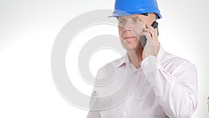 Engineer Image Talking Business Using Cellphone