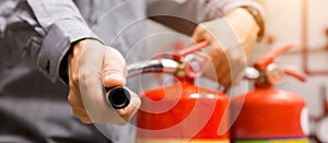 Engineer inspection Fire extinguisher in control room