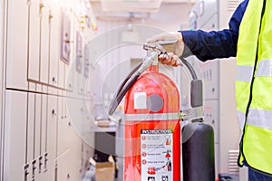Engineer inspection Fire extinguisher in control room