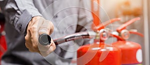 Engineer inspection Fire extinguisher in control room