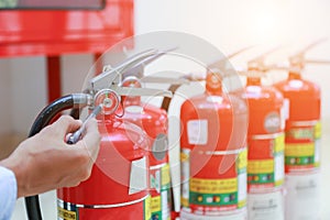 Engineer inspection Fire extinguisher.