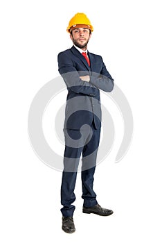 Engineer isolated in white