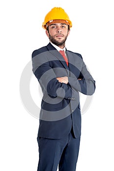 Engineer isolated in white