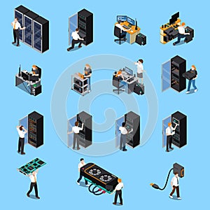 IT Engineer Isometric Set