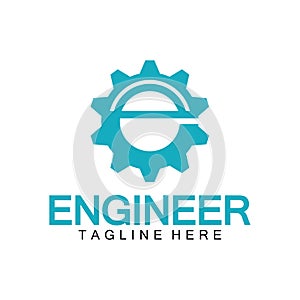 Engineer Logo Design, Letter E Gear Logo, Engineer logo with letter E and Gear elements