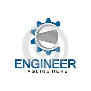 Engineer Logo Design, Letter E Gear Logo, Engineer logo with letter E and Gear elements