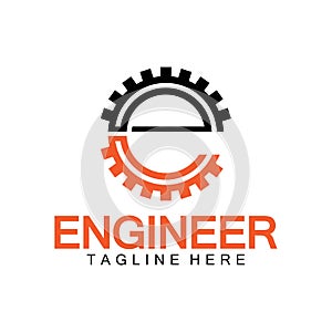 Engineer Logo Design, Letter E Gear Logo, Engineer logo with letter E and Gear elements