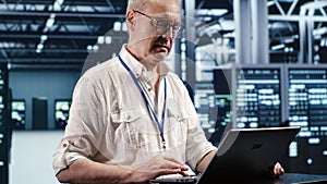 IT engineer optimizing data center