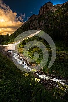 Engineer Pass part of Alpine Loop Colorado Uncompahgre River wit